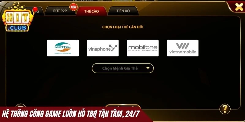 Hệ thống cổng game luôn hỗ trợ tận tâm, 24/7
