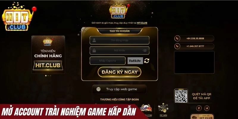 Mở account trải nghiệm game hấp dẫn