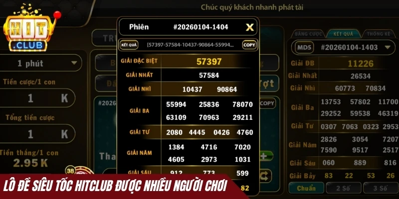 Lô đề siêu tốc Hitclub được nhiều người chơi