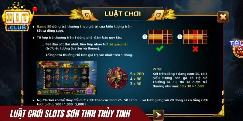 Luật chơi slots Sơn Tinh Thủy Tinh